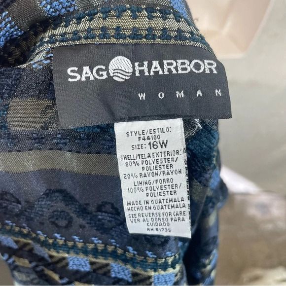 Sag Harbor women’s tapestry lightweight jacket 16w blue button up - Picture 8 of 8